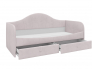 Кровать с мягкой обивкой Алиса ПМ-332.18 велюр розовый