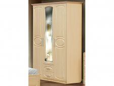 Шкаф 3-х дверный с 2-мя ящиками и зеркалом на 1425 мм