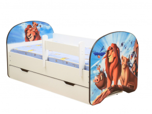 Кровать с фотопечатью с 1 ящиком Царь зверей 700*1400