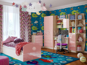 Детская комната Юниор-2 Розовый металлик