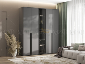 Шкаф с витриной Норд Графит