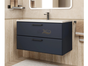 Тумба с раковиной Uperwood Foster черная 90 см