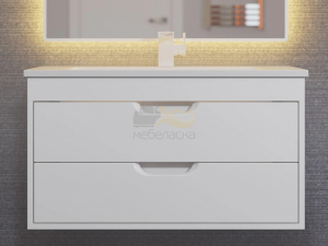 Тумба с раковиной Uperwood Modul матовая белая 80 см