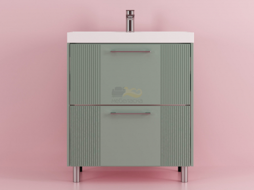 Тумба Альба 60 напольная 2 ящика Слим 60 мята