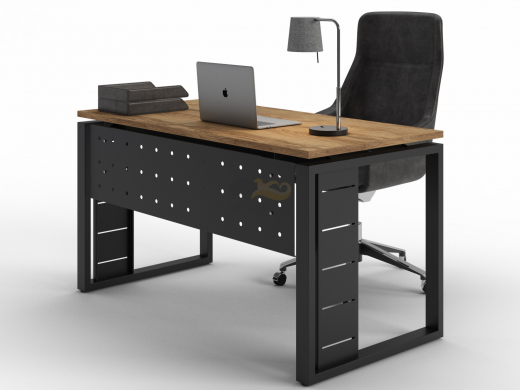 Стол для руководителя SdR-1 800х2000 мм с экраном металл (перфорация круг)