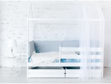Детская кровать Домик Эко с ящиками белый