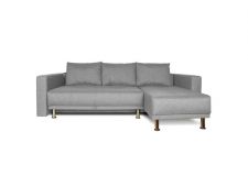 Угловой диван серый Некст с подлокотниками Melange