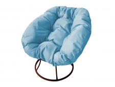 Кресло Пончик без ротанга голубая подушка