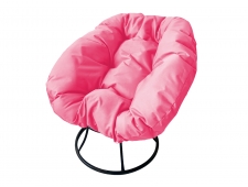 Кресло Пончик без ротанга розовая подушка