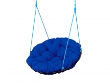 Кресло Папасан подвесное синяя подушка